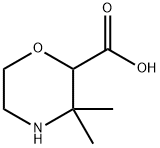2-Morpholinecarboxylic acid, 3,3-dimethyl- 结构式