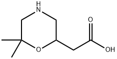 2-Morpholineaceticacid,6,6-dimethyl- Structure