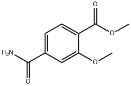 Benzoic acid, 4-(aminocarbonyl)-2-methoxy-, methyl ester 化学構造式