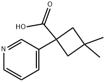 Cyclobutanecarboxylic acid, 3,3-dimethyl-1-(3-pyridinyl)- Structure