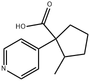 Cyclopentanecarboxylic acid, 2-methyl-1-(4-pyridinyl)- Struktur