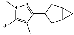 1H-Pyrazol-5-amine, 3-bicyclo[3.1.0]hex-3-yl-1,4-dimethyl-|3-(双环[3.1.0]己-3-基)-1,4-二甲基-1H-吡唑-5-胺