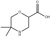 2-Morpholinecarboxylic acid, 5,5-dimethyl- Structure