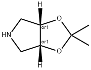 rel-(3aR,6aS)-tetrahydro-2,2-dimethyl-3aH-[1,3]dioxolo[4,5-c]pyrrole 化学構造式