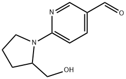 3-Pyridinecarboxaldehyde, 6-[2-(hydroxymethyl)-1-pyrrolidinyl]- Struktur