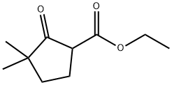 Cyclopentanecarboxylic acid, 3,3-dimethyl-2-oxo-, ethyl ester Struktur