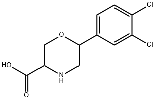 3-Morpholinecarboxylic acid, 6-(3,4-dichlorophenyl)- 化学構造式