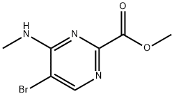 2-Pyrimidinecarboxylic acid, 5-bromo-4-(methylamino)-, methyl ester Struktur