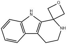 2,3,4,9-テトラヒドロスピロ[1H-ピリド[3,4-b]インドール-1,3′-オキセタン] 化学構造式