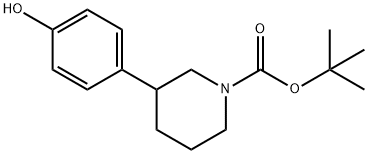 1-Piperidinecarboxylic acid, 3-(4-hydroxyphenyl)-, 1,1-dimethylethyl ester Structure