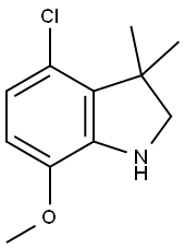 1H-Indole, 4-chloro-2,3-dihydro-7-methoxy-3,3-dimethyl- Struktur