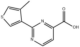 4-Pyrimidinecarboxylic acid, 2-(4-methyl-3-thienyl)- Struktur