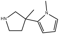 1H-Pyrrole, 1-methyl-2-(3-methyl-3-pyrrolidinyl)- 化学構造式