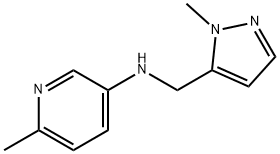 3-Pyridinamine, 6-methyl-N-[(1-methyl-1H-pyrazol-5-yl)methyl]- Struktur