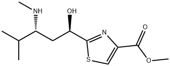 4-Thiazolecarboxylic acid, 2-[(1R,3R)-1-hydroxy-4-methyl-3-(methylamino)pentyl]-, methyl ester Structure