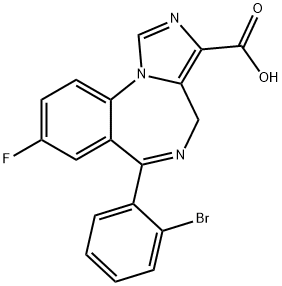 4H-Imidazo[1,5-a][1,4]benzodiazepine-3-carboxylic acid, 6-(2-bromophenyl)-8-fluoro- Structure