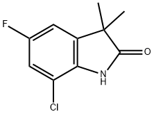 2H-Indol-2-one, 7-chloro-5-fluoro-1,3-dihydro-3,3-dimethyl- 结构式