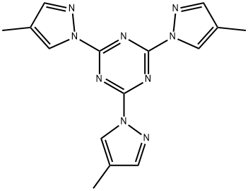 2,4,6-tris(4-methylpyrazol-1-yl)-1,3,5-triazine Struktur