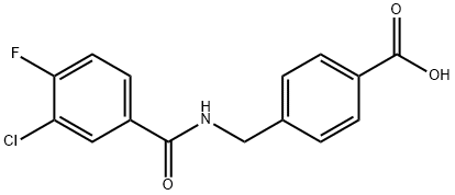 4-((3-Chloro-4-fluorobenzamido)methyl)benzoic acid Struktur