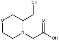 4-Morpholineacetic acid, 3-(hydroxymethyl)- 化学構造式