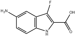 1H-Indole-2-carboxylic acid, 5-amino-3-fluoro- Struktur