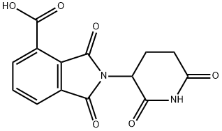 1H-Isoindole-4-carboxylic acid, 2-(2,6-dioxo-3-piperidinyl)-2,3-dihydro-1,3-dioxo- 化学構造式