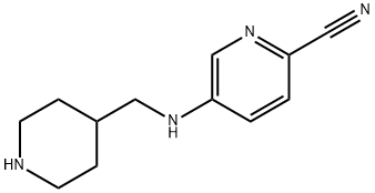 2-Pyridinecarbonitrile, 5-[(4-piperidinylmethyl)amino]- Struktur