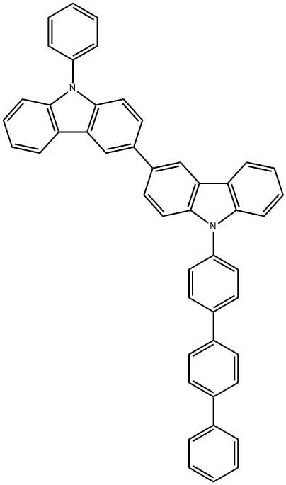 3,3'-Bi-9H-carbazole, 9-phenyl-9'-[1,1':4',1''-terphenyl]-4-yl- Structure