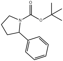 1-Pyrrolidinecarboxylic acid, 2-phenyl-, 1,1-dimethylethyl ester 化学構造式