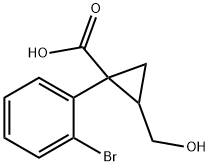 Cyclopropanecarboxylic acid, 1-(2-bromophenyl)-2-(hydroxymethyl)- Struktur