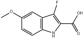 1H-Indole-2-carboxylic acid, 3-fluoro-5-methoxy- 化学構造式