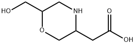 3-Morpholineacetic acid, 6-(hydroxymethyl)- Structure