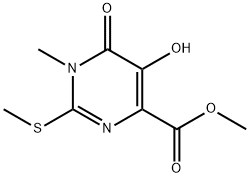 Methyl 5-hydroxy-1-methyl-2-(methylthio)-6-oxo-1,6-dihydropyrimidine-4-carboxylate Structure
