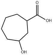 3-Hydroxy-cycloheptanecarboxylic acid 化学構造式