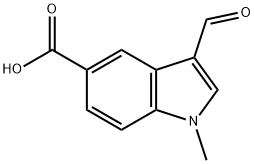 3-甲酰基-1-甲基-1H-吲哚-5-羧酸, 1557698-86-8, 结构式