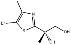 1,2-Propanediol, 2-(5-bromo-4-methyl-2-thiazolyl)-, (2S)- Structure