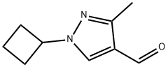 1-环丁基-3-甲基-1H-吡唑-4-甲醛, 1558215-65-8, 结构式