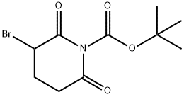1-Piperidinecarboxylic acid, 3-bromo-2,6-dioxo-, 1,1-dimethylethyl ester Struktur
