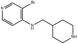 4-Pyridinamine, 3-bromo-N-(4-piperidinylmethyl)- Structure