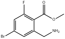 Benzoic acid, 2-(aminomethyl)-4-bromo-6-fluoro-, methyl ester 化学構造式
