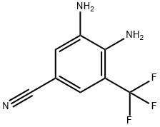 3,4-二氨基-5-(三氟甲基)苄腈, 157554-49-9, 结构式