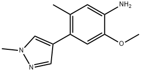Benzenamine, 2-methoxy-5-methyl-4-(1-methyl-1H-pyrazol-4-yl)-,1578246-10-2,结构式