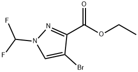 ethyl 4-bromo-1-(difluoromethyl)-1H-pyrazole-3-carboxylate 结构式