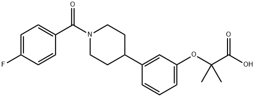 Propanoic acid, 2-[3-[1-(4-fluorobenzoyl)-4-piperidinyl]phenoxy]-2-methyl- Structure