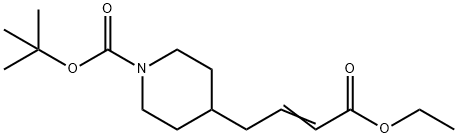 1-Piperidinecarboxylic acid, 4-(4-ethoxy-4-oxo-2-buten-1-yl)-, 1,1-dimethylethyl ester,158602-19-8,结构式