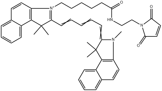 1H-Benz[e]indolium, 3-[6-[[2-(2,5-dihydro-2,5-dioxo-1H-pyrrol-1-yl)ethyl]amino]-6-oxohexyl]-2-[5-(1,3-dihydro-1,1,3-trimethyl-2H-benz[e]indol-2-ylidene)-1,3-pentadien-1-yl]-1,1-dimethyl- Structure