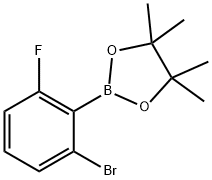 2-(2-溴-6-氟苯基)-4,4,5,5-四甲基-1,3,2-二氧杂硼戊烷, 1595078-06-0, 结构式
