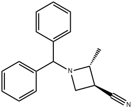 (2S,3R)-1-(diphenylmethyl)-2-methylazetidine-3-carbonitrile，rel- Struktur