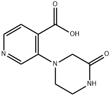 4-Pyridinecarboxylic acid, 3-(3-oxo-1-piperazinyl)- Structure