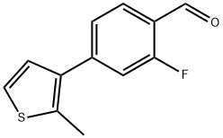 Benzaldehyde, 2-fluoro-4-(2-methyl-3-thienyl)- Structure